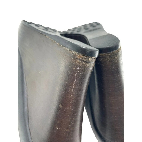 TOD'S Womens size US 7 Black Leather Platform Wedge Shoes Strap EU 37 Dust Bag - Picture 13 of 16